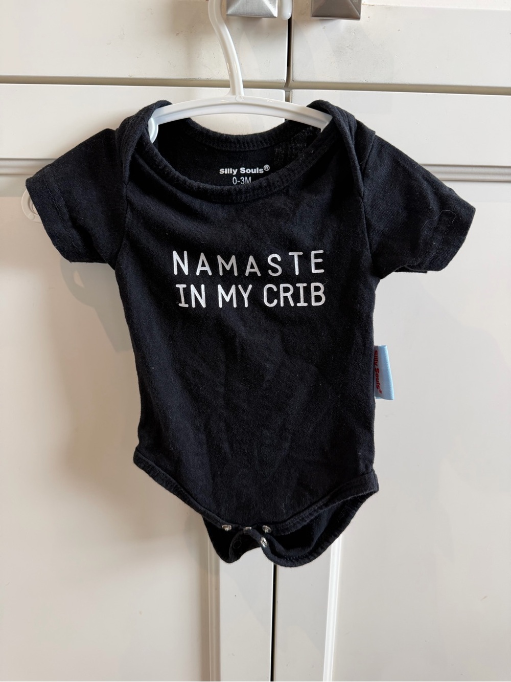 Silly souls Black 'Namaste In My Crib' Baby One-Piece 0-3m